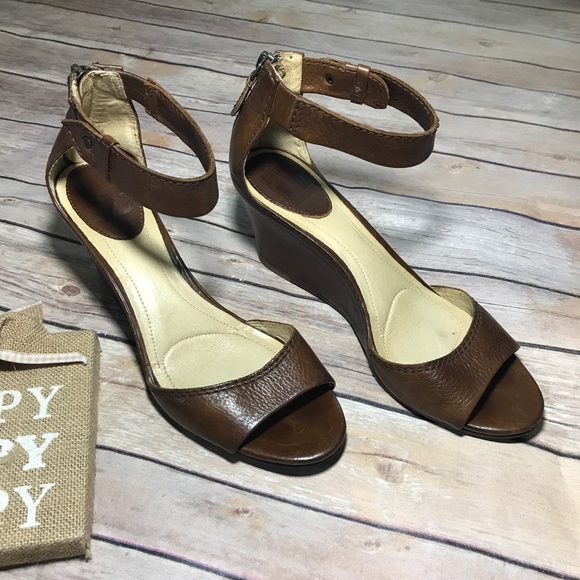 Frye Leather Wedge Sandal EUC Size 9 - Picture 1 of 7